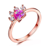 Purple Opal & Cubic Zirconia Paw Print Ring