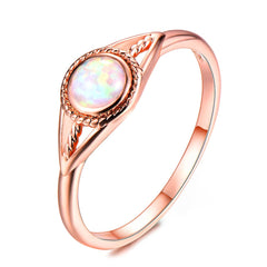 Opal & 18K Rose Gold-Plated Openwork Eye Ring