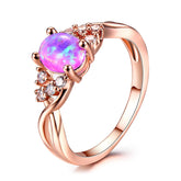 Purple Opal & 18K Rose Gold-Plated Twist Ring