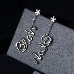 Cubic Zirconia & Silver-Plated 'Bloh' Drop Earrings