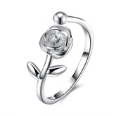 Sterling Silver Flower Adjustable Eternity Ring - streetregion