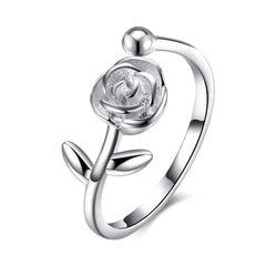 Sterling Silver Flower Adjustable Eternity Ring - streetregion