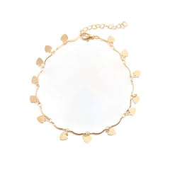 18K Gold-Plated Heart Charm Anklet