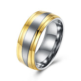 Silver-Plated & 18k Gold-Plated Rounded Band Ring - streetregion
