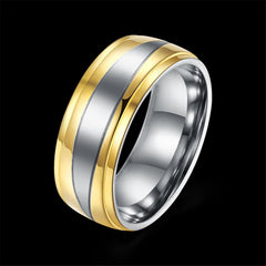 Silver-Plated & 18k Gold-Plated Rounded Band Ring - streetregion