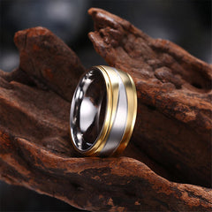 Silver-Plated & 18k Gold-Plated Rounded Band Ring - streetregion