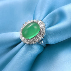 Jade & Cubic Zirconia Botany Ring