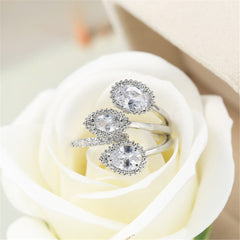 Crystal & Silver-Plated Rattan Ring
