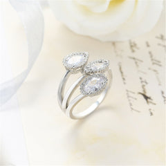 Crystal & Silver-Plated Rattan Ring