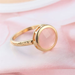 Pink Cat's Eye & 18K Gold-Plated Bezel Ring