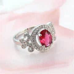 Rose Crystal & Cubic Zirconia Hola Butterfly Ring