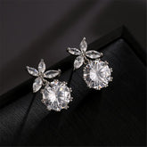 Crystal & Sterling Silver Butterfly & Ball Drop Earrings - streetregion