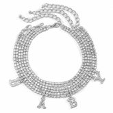 Cubic Zirconia & Silver-Plated 'Baby' Anklet Set