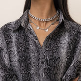 Cubic Zirconia & Silver-Plated Butterfly Station Necklace Set