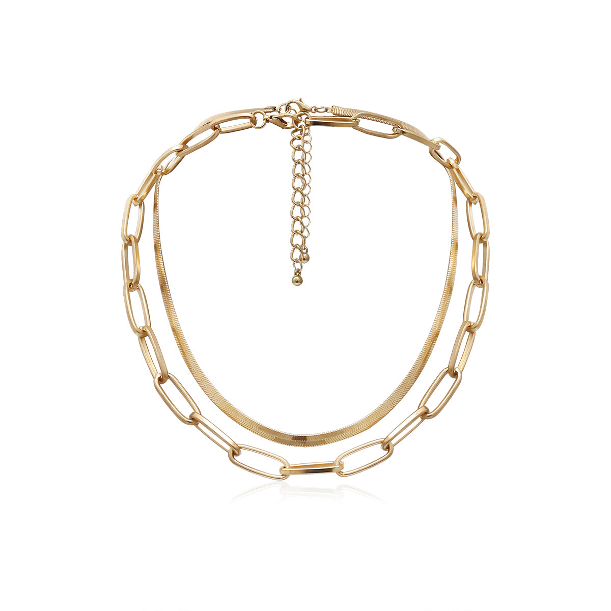 18K Gold-Plated Cable and Snake Chain Necklace Set, jewelry gift sets for women, everyday style, styled look
