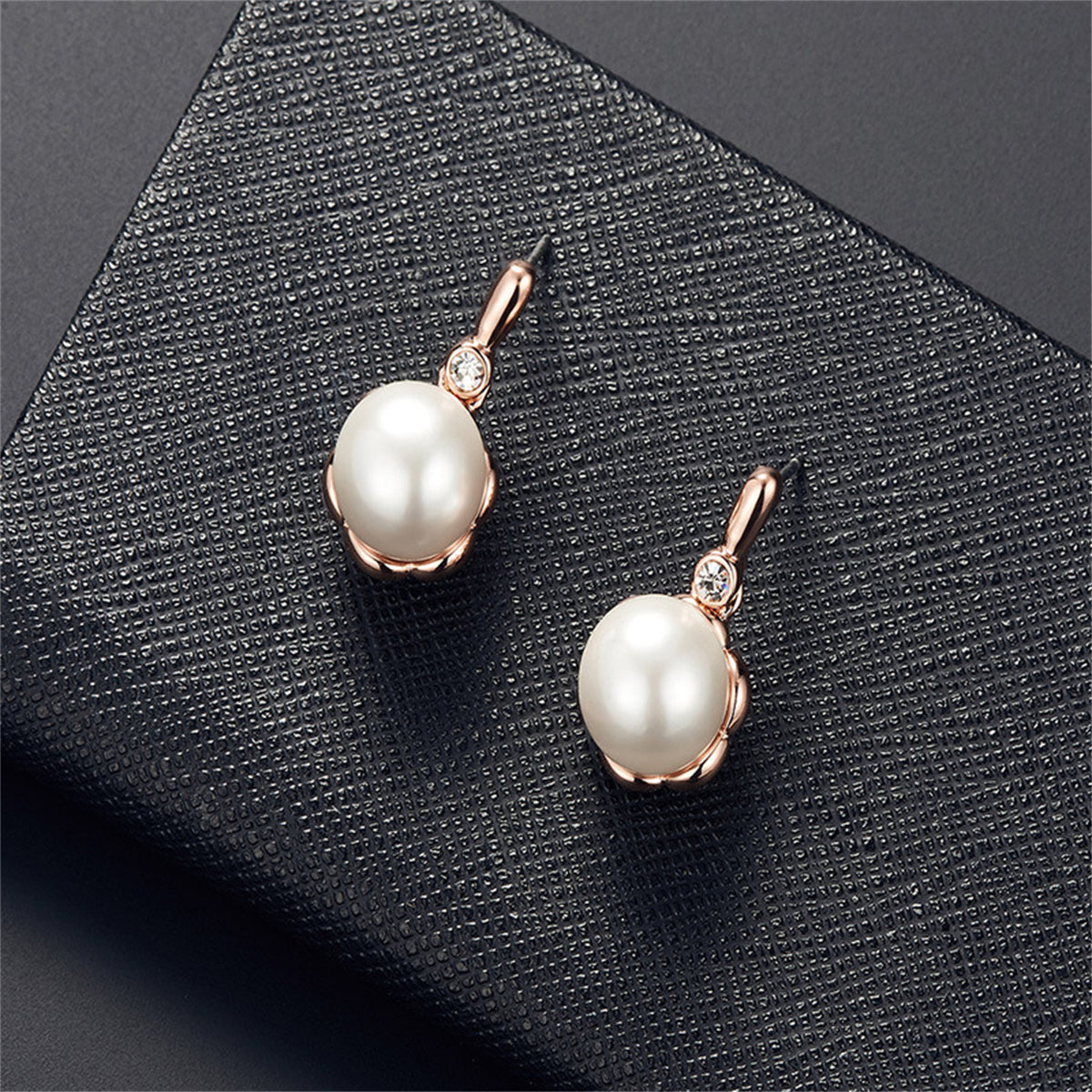 Pearl and 18K Rose Gold-Plated Blossom Pendant Necklace Set, rose gold drop earrings for women, styled look