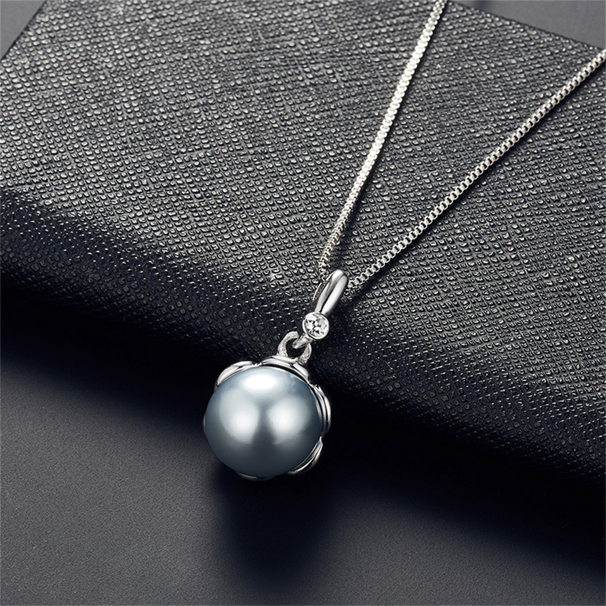 Pearl and Cubic Zirconia Blossom Earrings and Pendant Necklace, drop earrings for women, detail close-up
