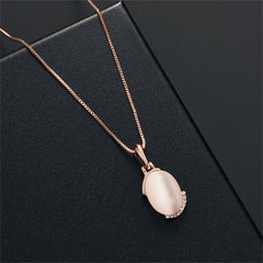 Cats Eye & Cubic Zirconia Drop Earring & Pendant Necklace