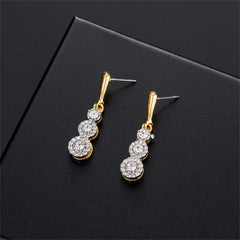 Cubic Zirconia & Two-Tone Tier Dangle Earring & Pendant Necklace