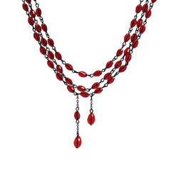 Red & Black Layered Choker