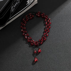 Red & Black Layered Choker