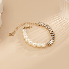 Crystal & Pearl 18K Gold-Plated Bracelet