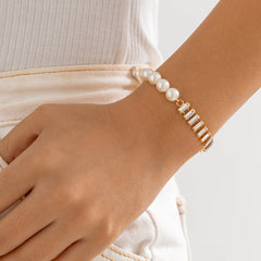 Crystal & Pearl 18K Gold-Plated Bracelet