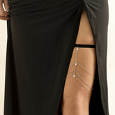 Pearl & Silver-Plated Chevron Layered Leg Chain