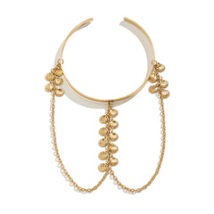 18K Gold-Plated Shell Tassel Arm Cuff