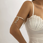 Silver-Plated Shell Tassel Arm Cuff