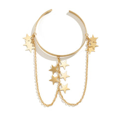 18K Gold-Plated Star-Tassel Arm Cuff