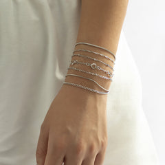 Crystal & Silver-Plated Chain Bracelet Set