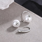 Pearl & Silver-Plated Ear Jackets