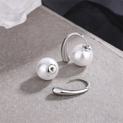 Pearl & Silver-Plated Ear Jackets