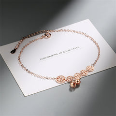 18K Rose Gold-Plated Coins & Bell Anklet