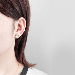 Cats Eye & Cubic Zirconia 18K Gold-Plated Rhombus Stud Earrings