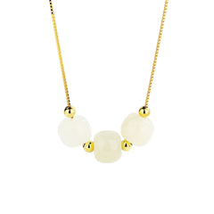 Jade & 18K Gold-Plated Beaded Pendant Necklace