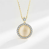 Cats Eye & Cubic Zirconia 18K Gold-Plated Hola Round Pendant Necklace