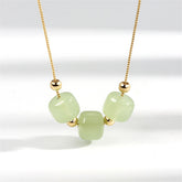 Jade & 18K Gold-Plated Beaded Pendant Necklace