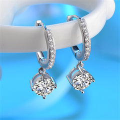Crystal & Cubic Zirconia Round Huggie Earrings