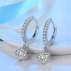 Crystal & Cubic Zirconia Round Huggie Earrings