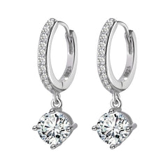Crystal & Cubic Zirconia Round Huggie Earrings