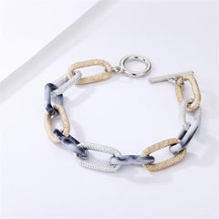 Gray Resin & Two-Tone Cable Chain Bracelet