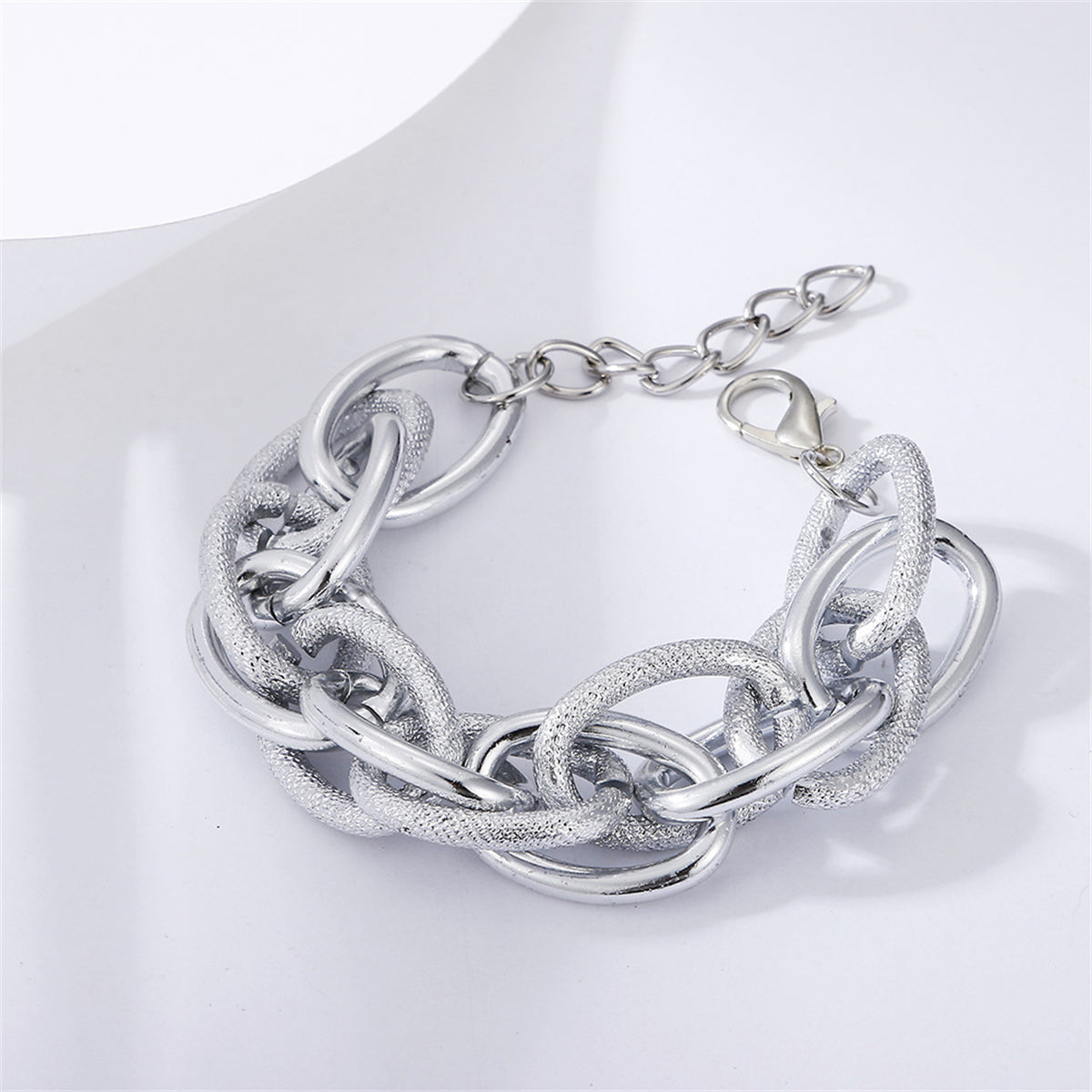 Silver-Plated Chain Bracelet, silver bracelet for women, everyday style, front view