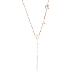 18K Rose Gold-Plated 'Love' Lariat Necklace
