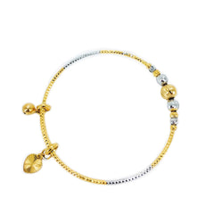 Two-Tone Adjustable Charm Bangle