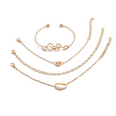 Shell & 18K Gold-Plated Charn Bracelet Set