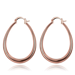 18k Rose Gold-Plated Ellipse Hoop Earrings - streetregion