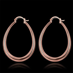18k Rose Gold-Plated Ellipse Hoop Earrings - streetregion