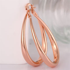 18k Rose Gold-Plated Ellipse Hoop Earrings - streetregion